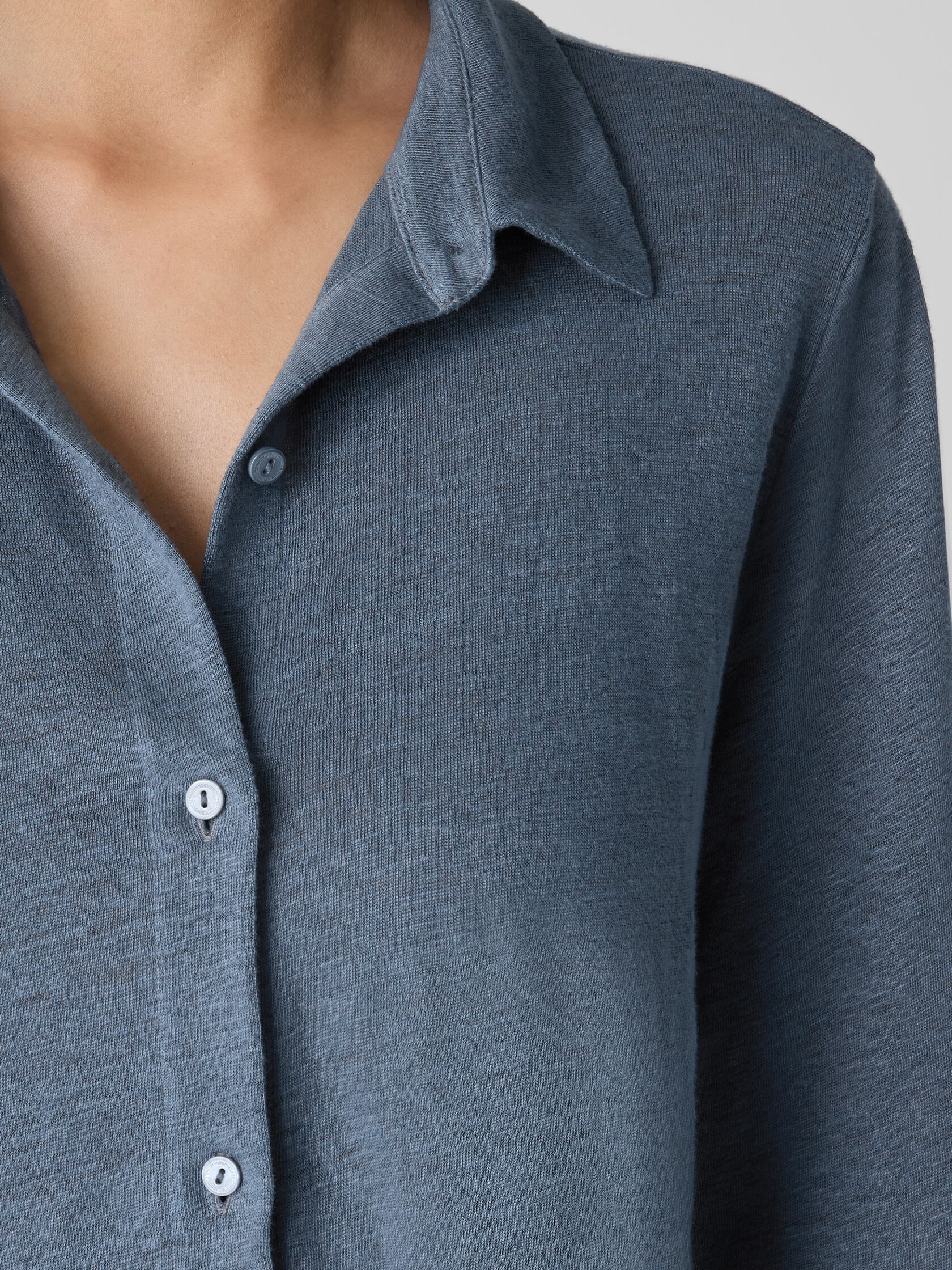 Organic Linen Jersey Classic Collar Shirt
