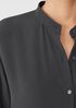 Silk Georgette Crepe Mandarin Collar Shirt