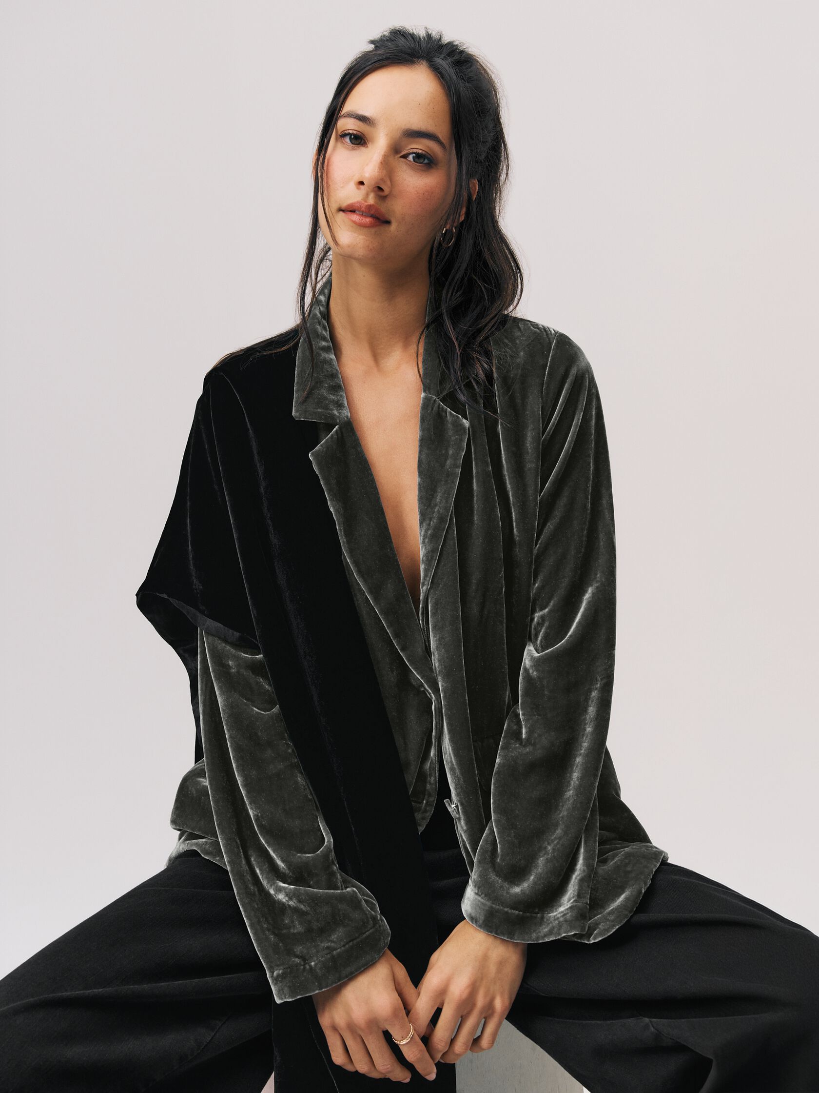 Velvet Long Blazer