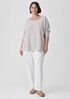 Organic Linen Cotton Jewel Neck Box-Top