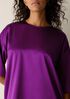 Stretch Silk Charmeuse Round Neck Top