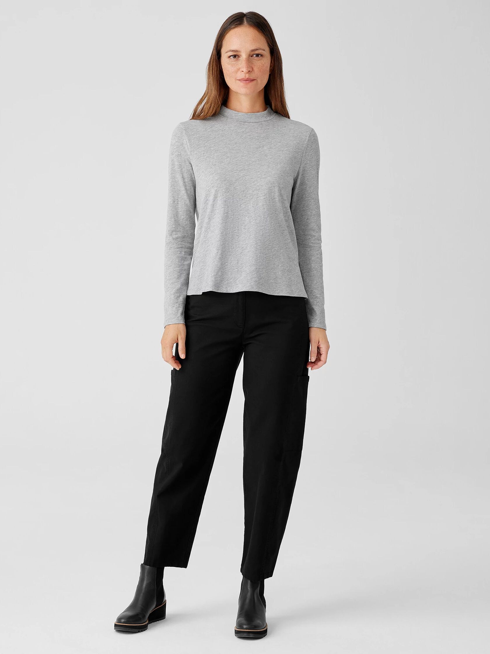 Slubby Organic Cotton Jersey Melange Top