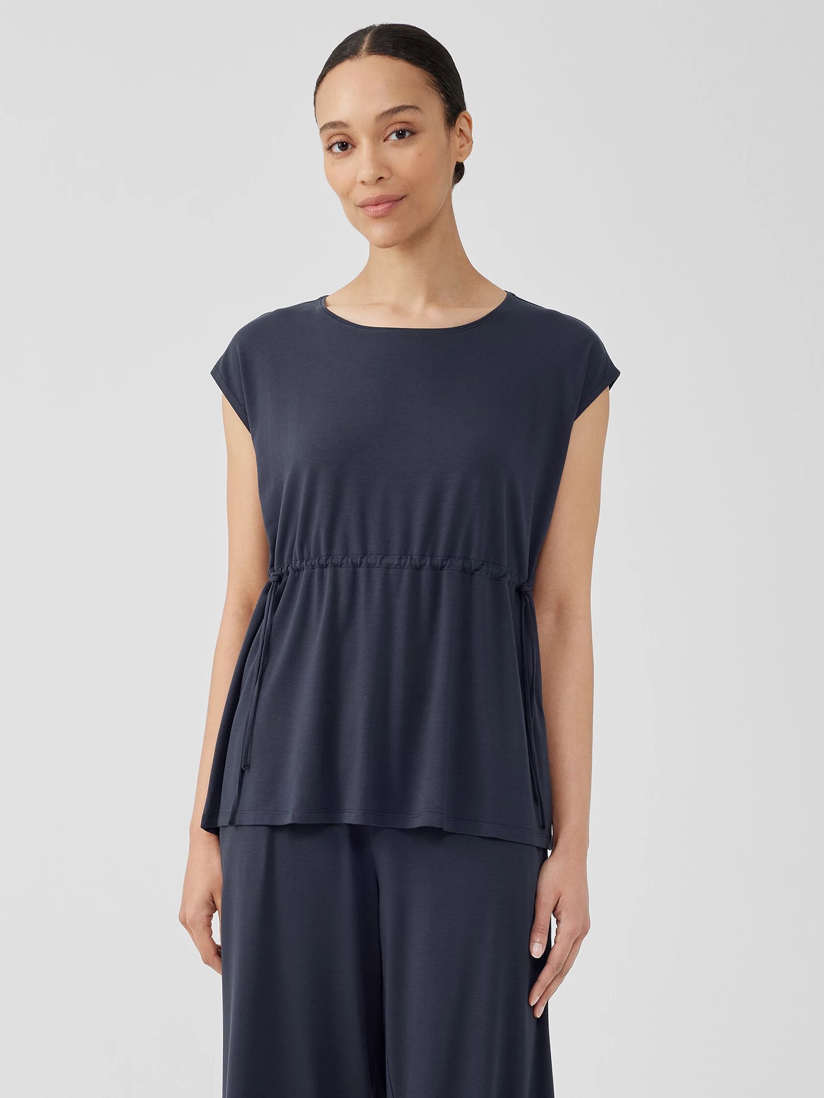 Fine Jersey Jewel Neck Top