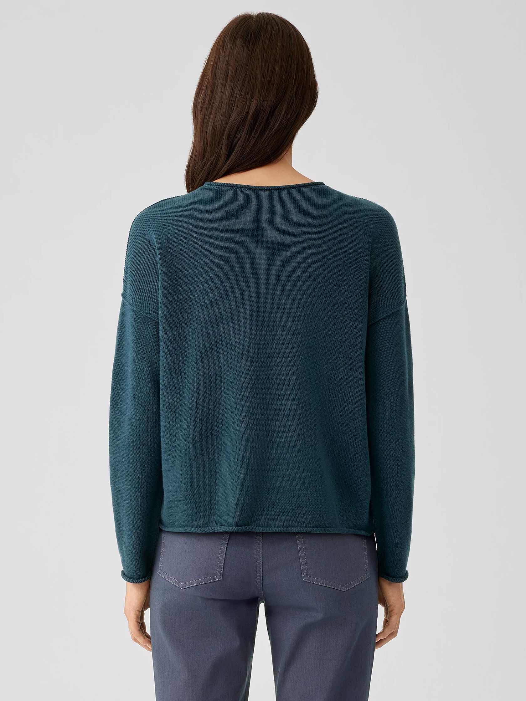 Peruvian Cotton Blend Crew Neck Top