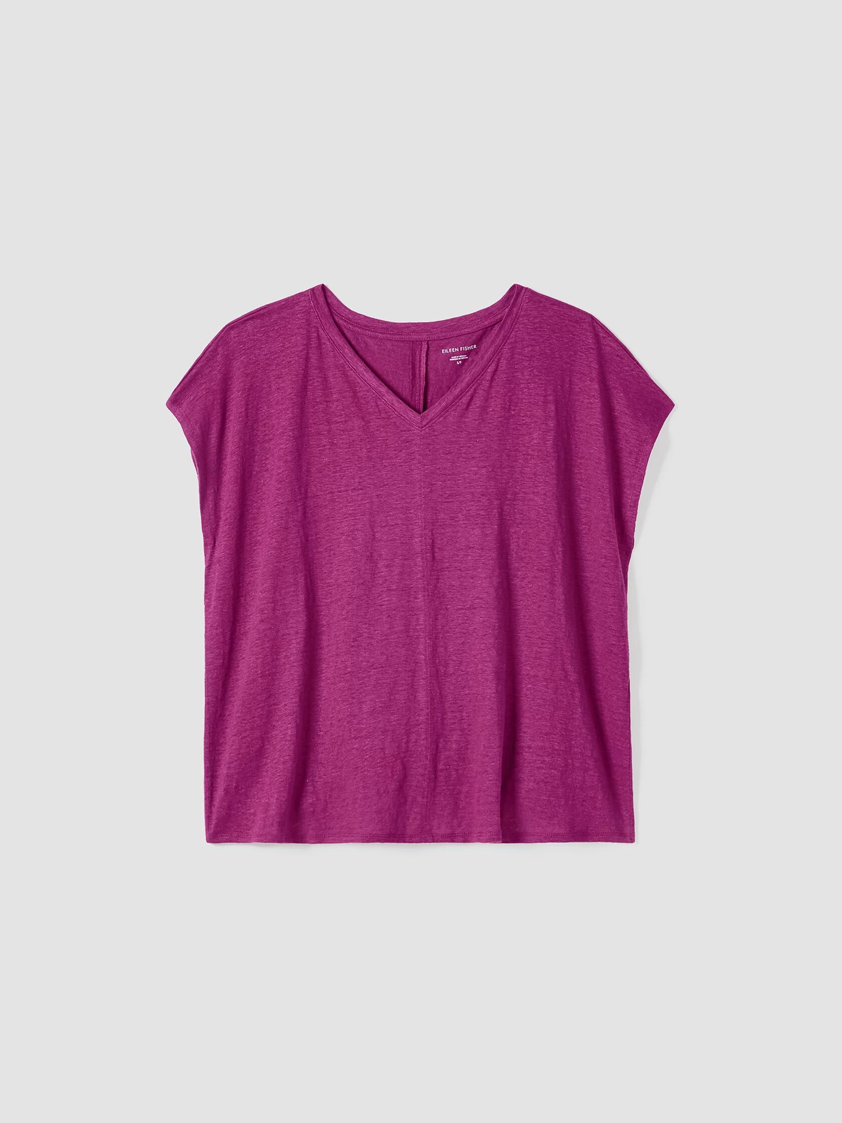 Organic Linen Jersey V-Neck Tee