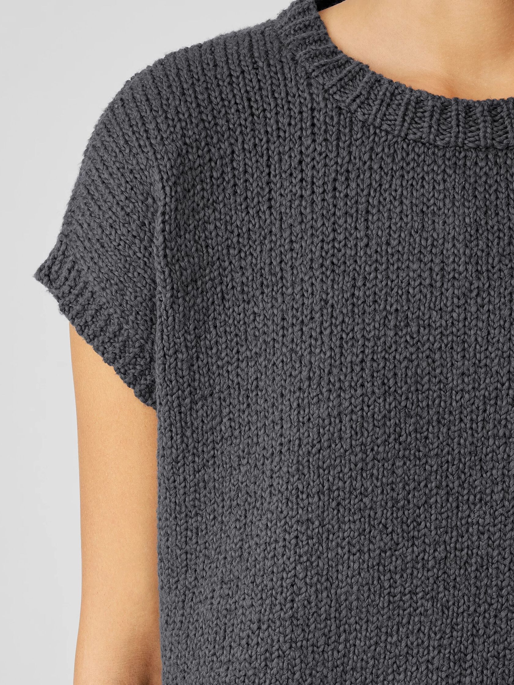 Peruvian Organic Cotton Crimp Crew Neck Top