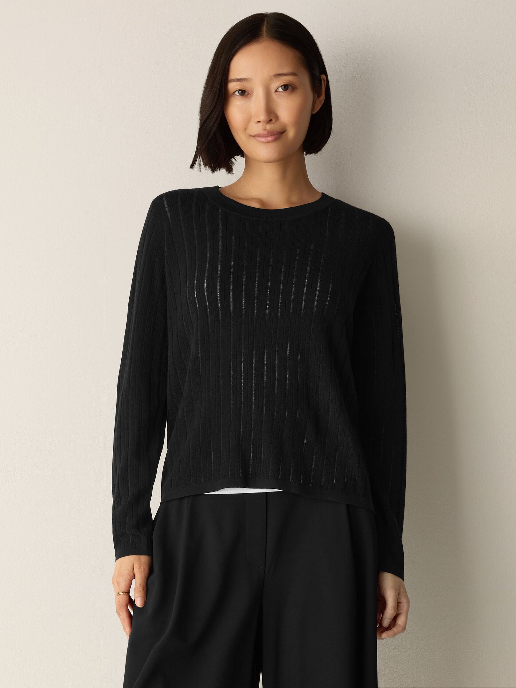 Superfine Merino Crew Neck Top in Regenerative Wool