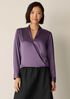 Stretch Silk Charmeuse Wrap Top