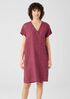 Washed Organic Linen Delave Wrap Dress