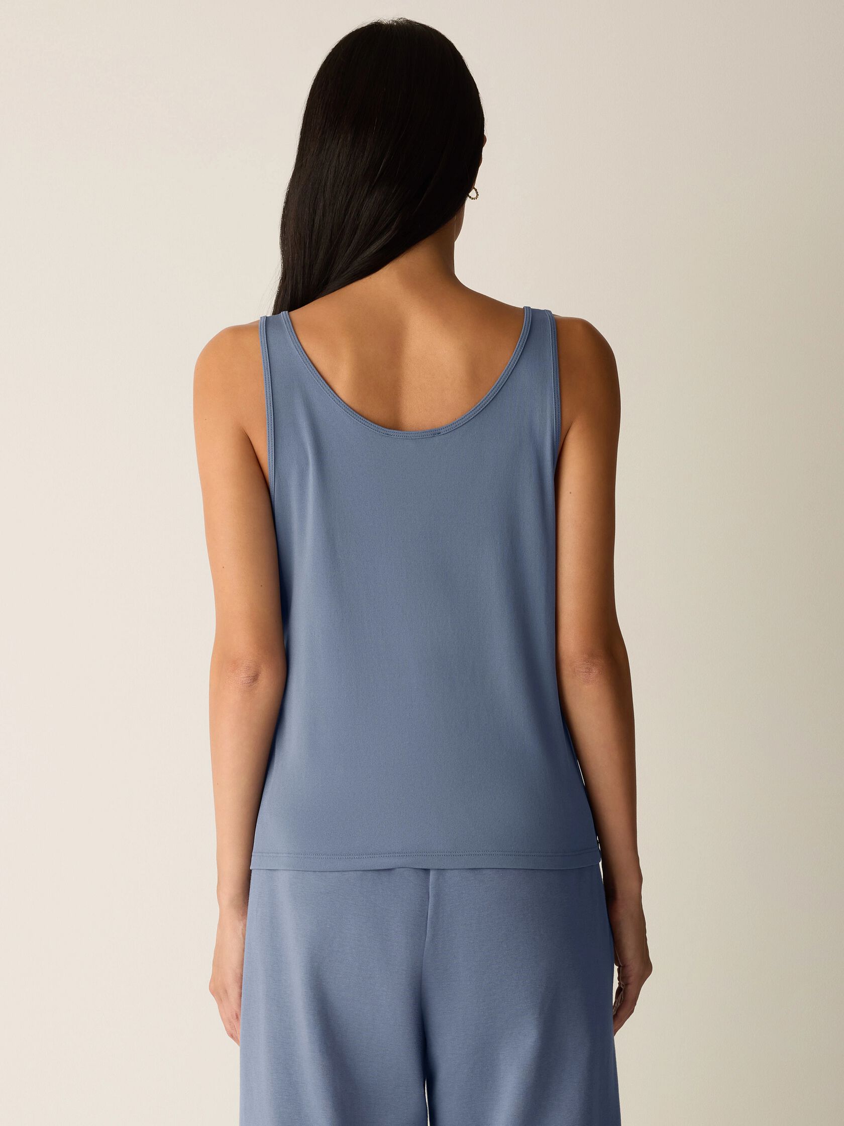 Stretch Silk Jersey Scoop Neck Tank
