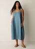 Washed Organic Linen D&eacute;lav&eacute; Lantern Dress