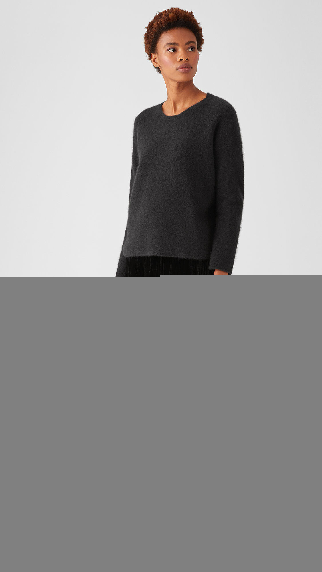 Crushed Velvet A Line Skirt EILEEN FISHER