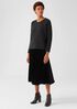 Crushed Velvet A-Line Skirt