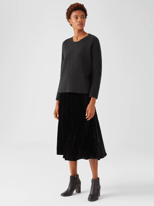 Crushed Velvet ALine Skirt EILEEN FISHER