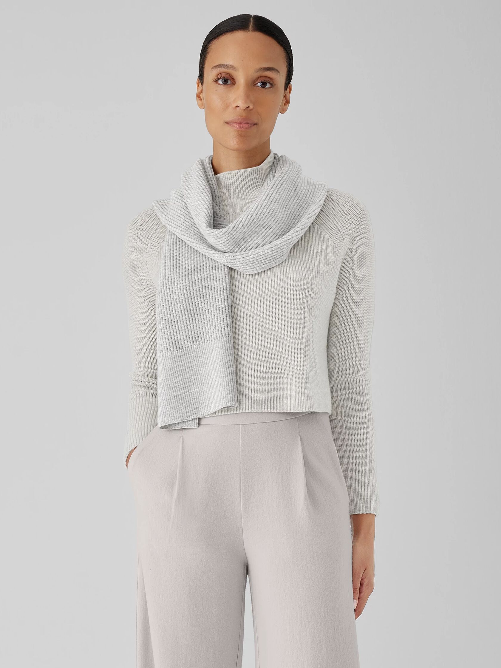 Merino Thermal Rib Scarf in Regenerative Wool