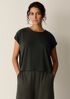 Ribbed Knit Crew Neck Top