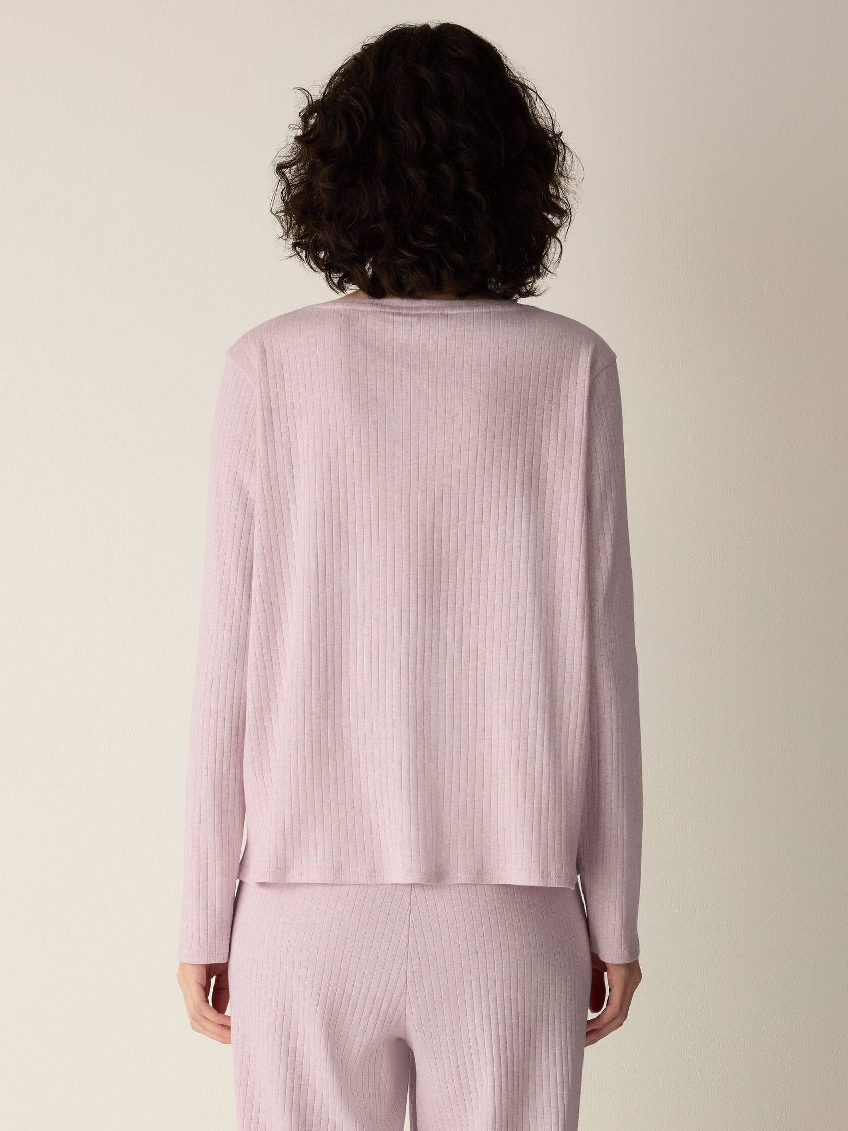 Organic Cotton Rib V-Neck Sleep Top