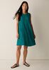 Crushed Silk Round Neck Dress