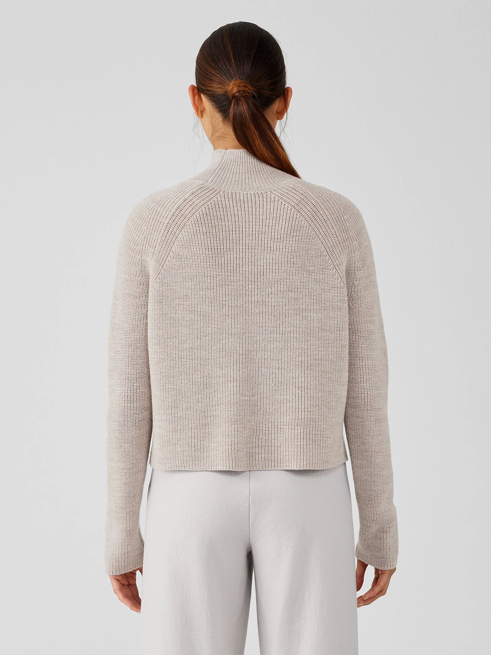 Merino Cropped Turtleneck Top in Regenerative Wool