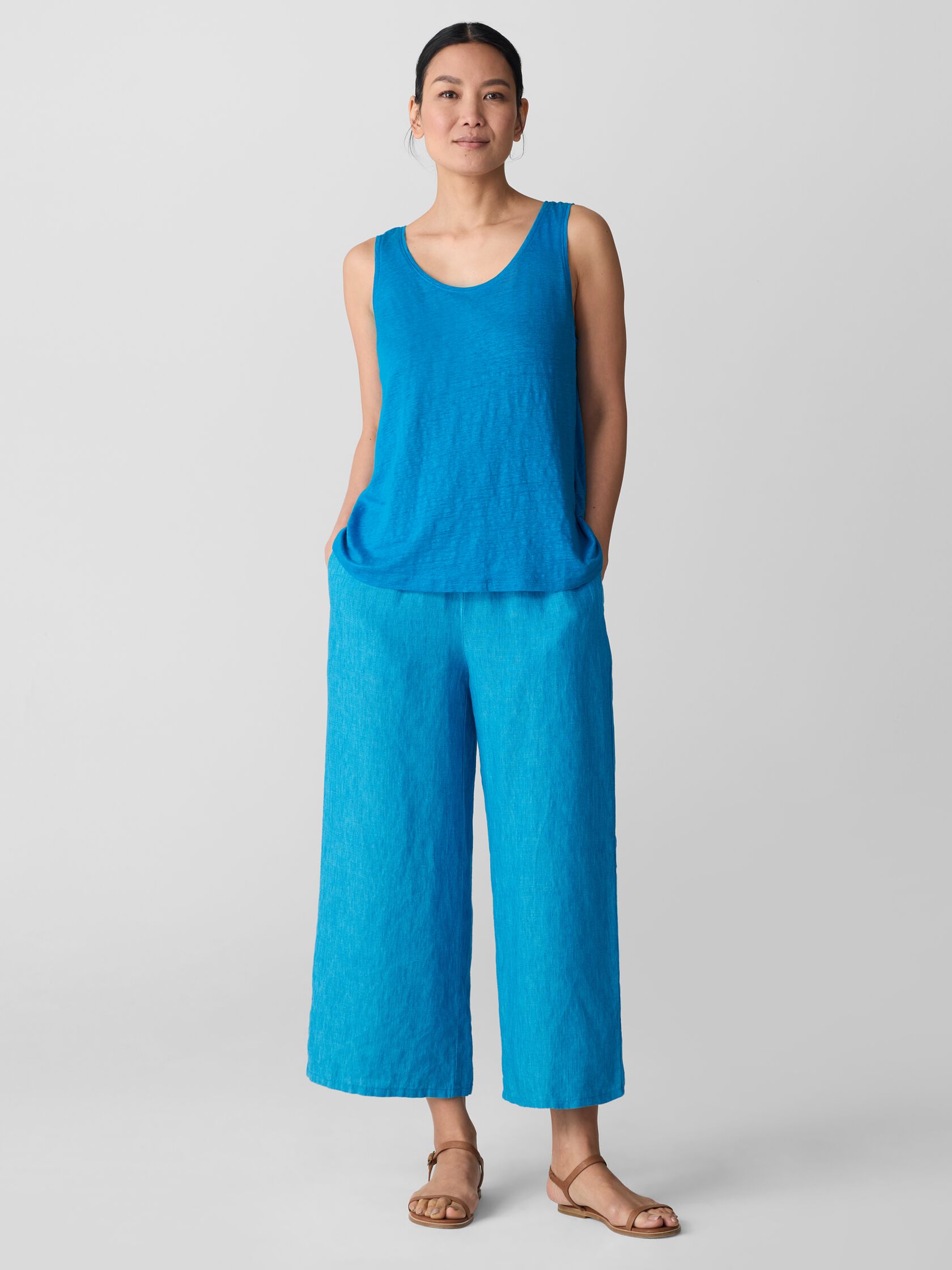 Organic Linen Jersey Scoop Neck Tank