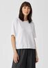 Organic Linen Cotton Slub Bateau Neck Top