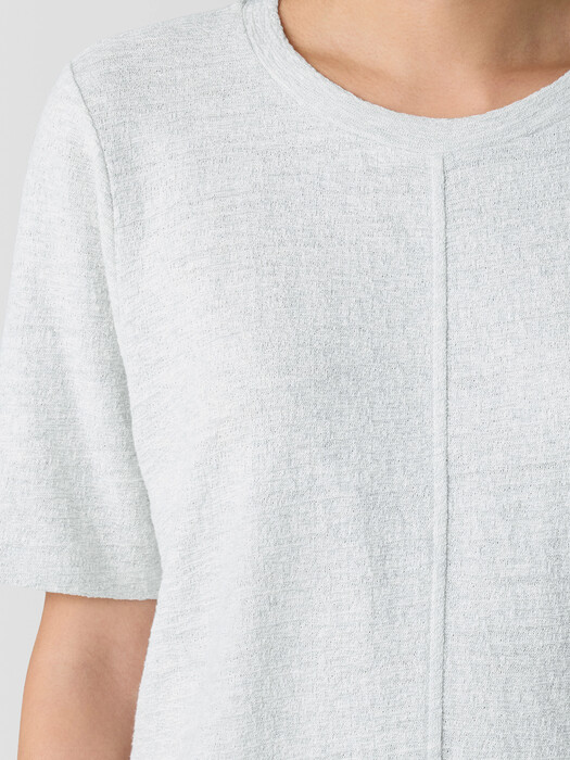 Organic Cotton Jacquard Crew Neck Top