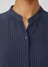 Accordion Silk Jacquard Mandarin Collar Long Shirt