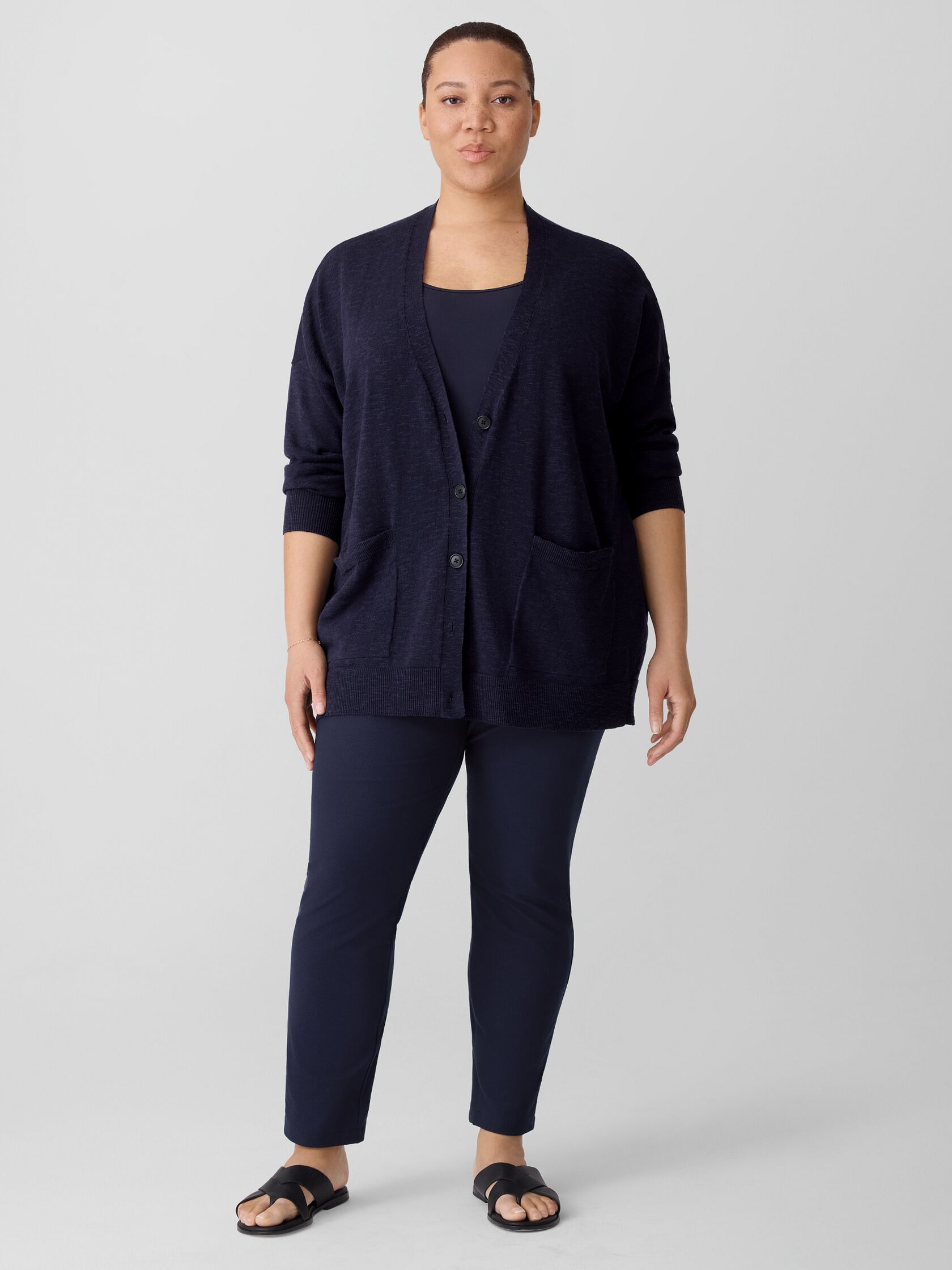 Organic Linen Cotton Slub Cardigan