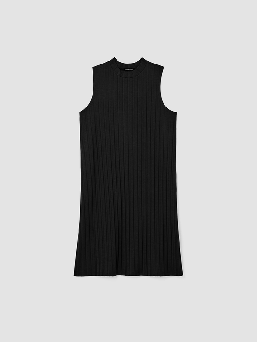 Wide Rib Stretch Mock Neck Dress