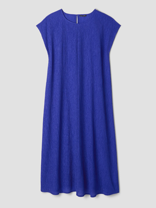 plisse straight neck midi dress Plisse Open Sleeve Dress