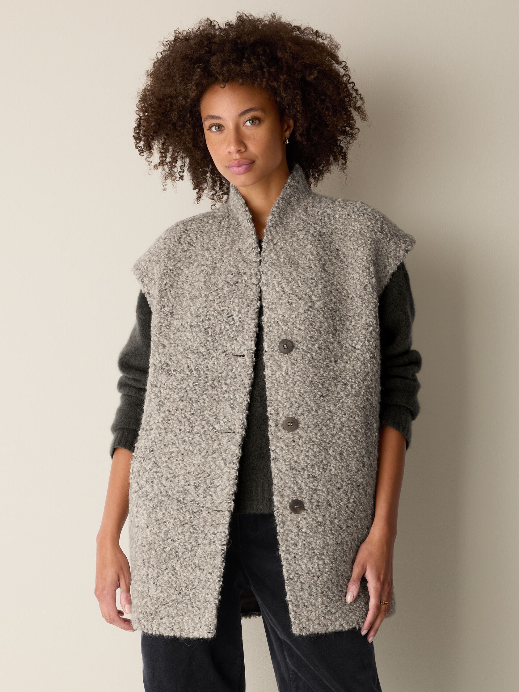 Curly Alpaca Wool Blend Vest
