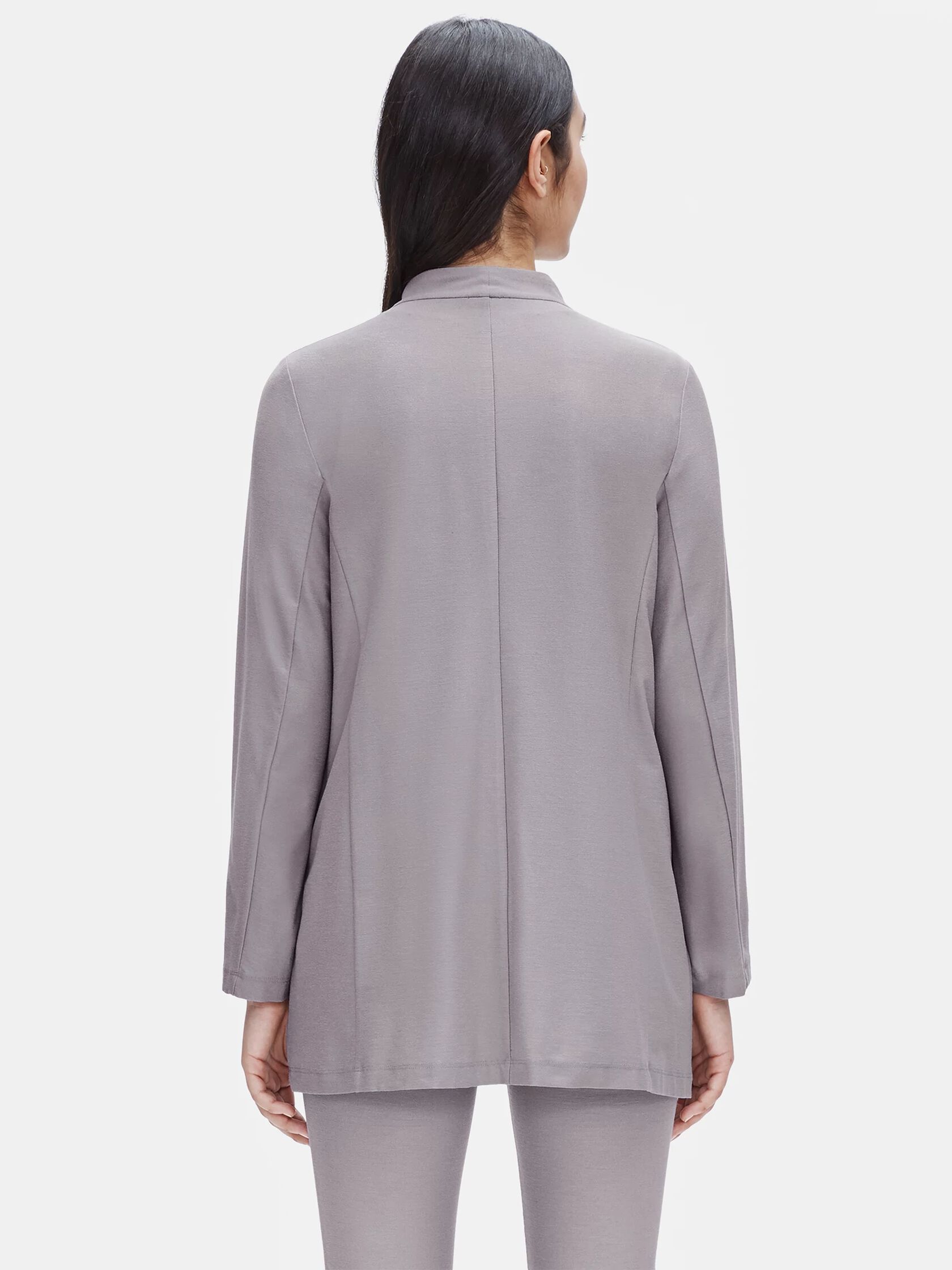 Lightweight Washable Stretch Crepe Long Jacket