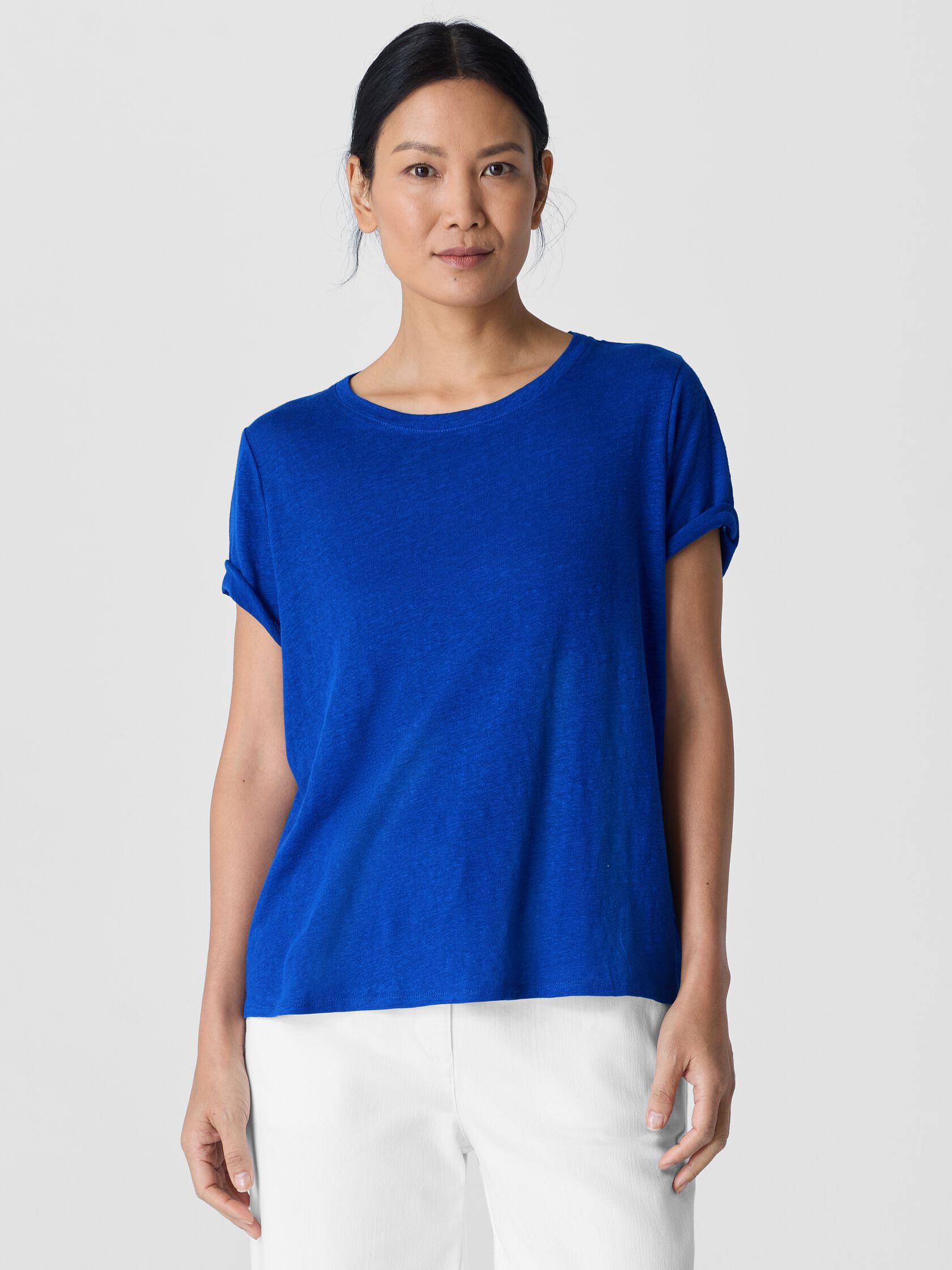 Organic Linen Jersey Crew Neck Tee