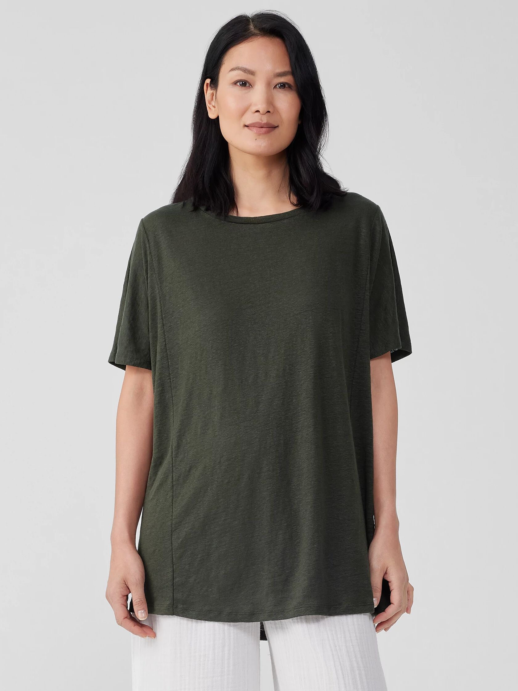 Organic Linen Jersey Long Tee