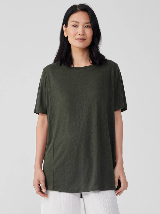 Organic Linen Jersey Long Tee