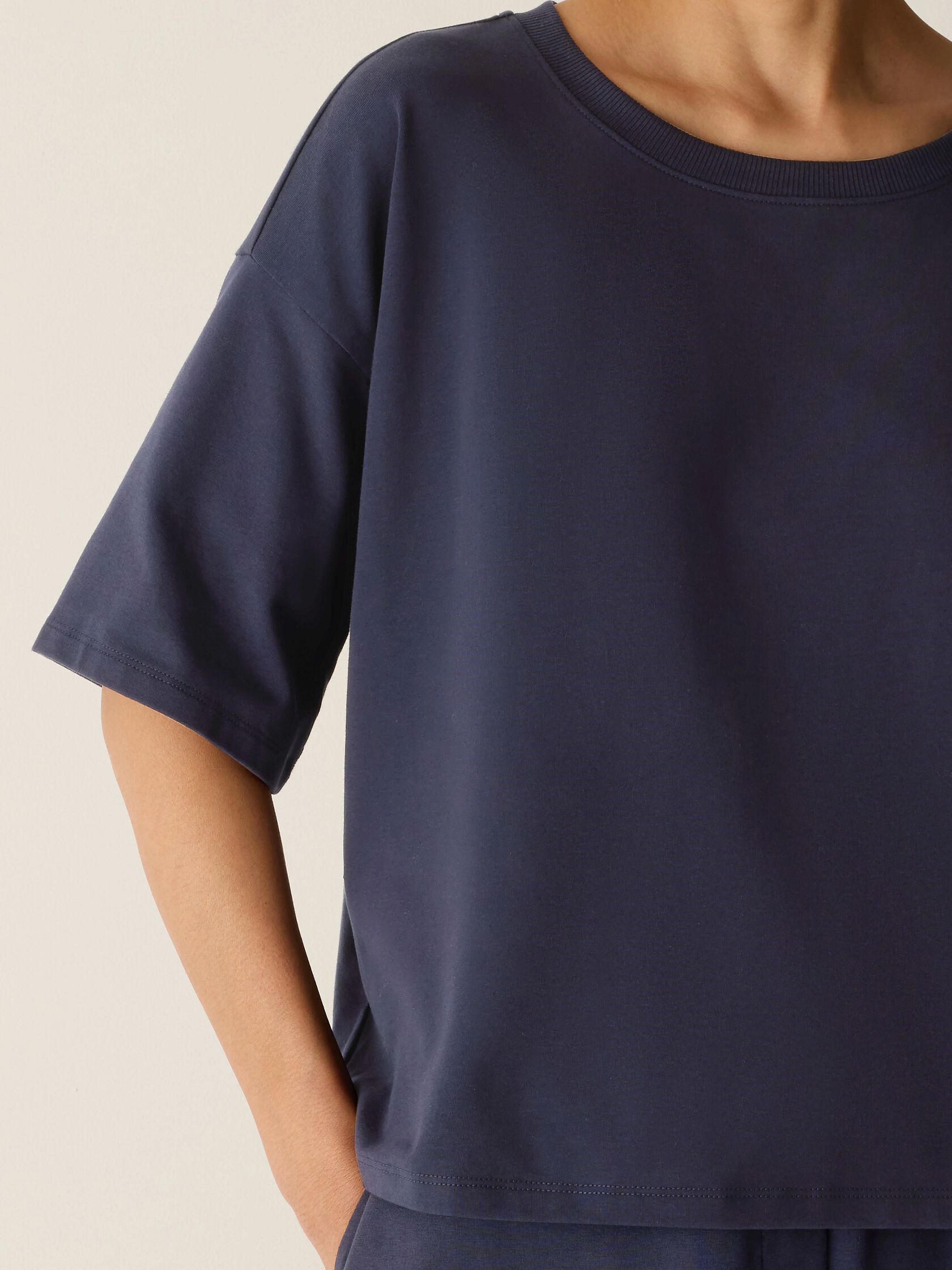 Pima Cotton Stretch Jersey Crew Neck Tee
