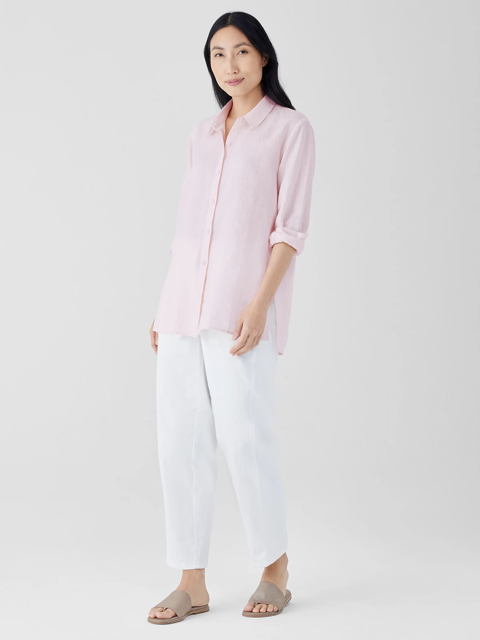Organic Handkerchief Linen Classic Collar Shirt