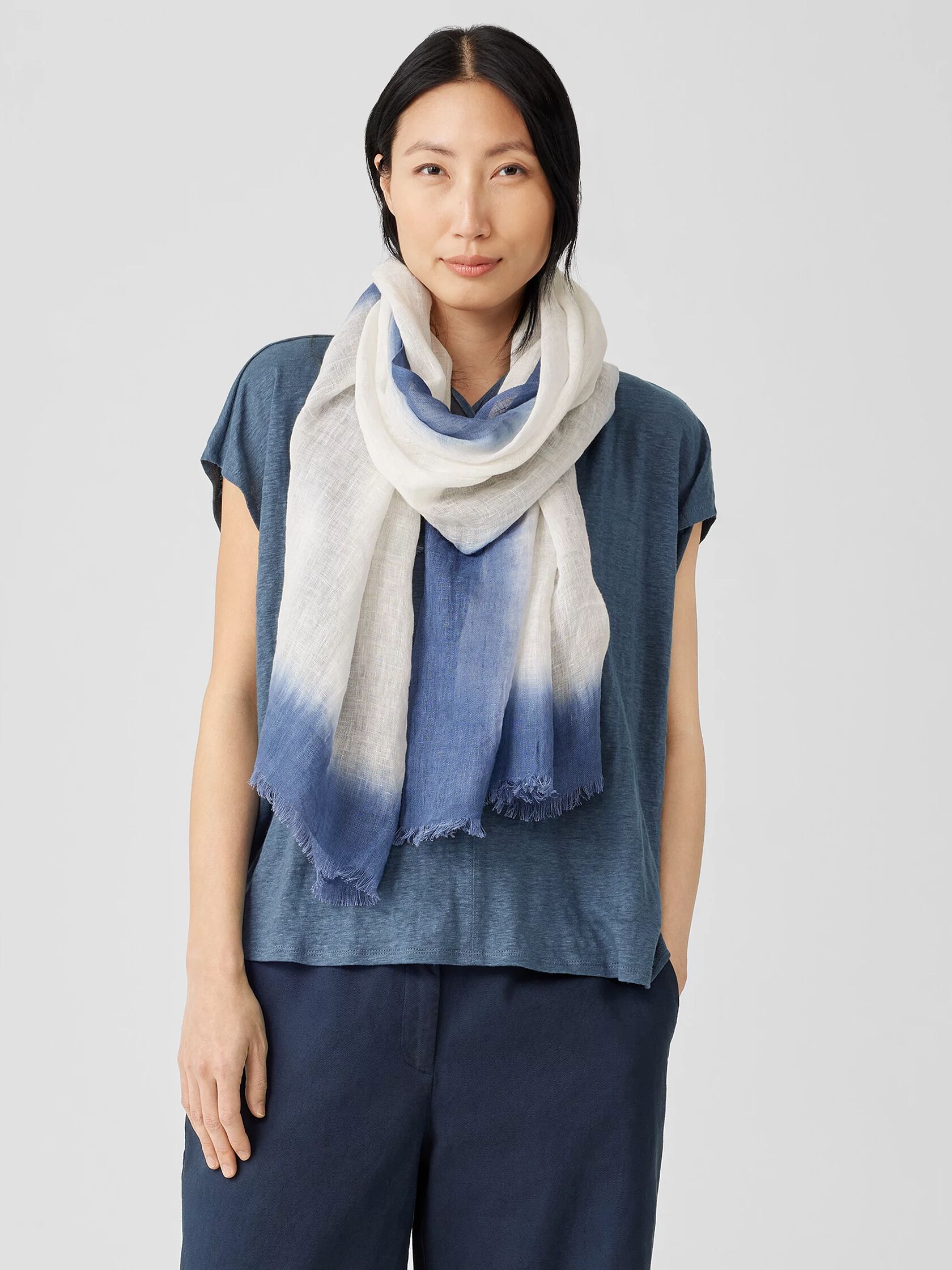 Hand-Dyed Linen Scarf