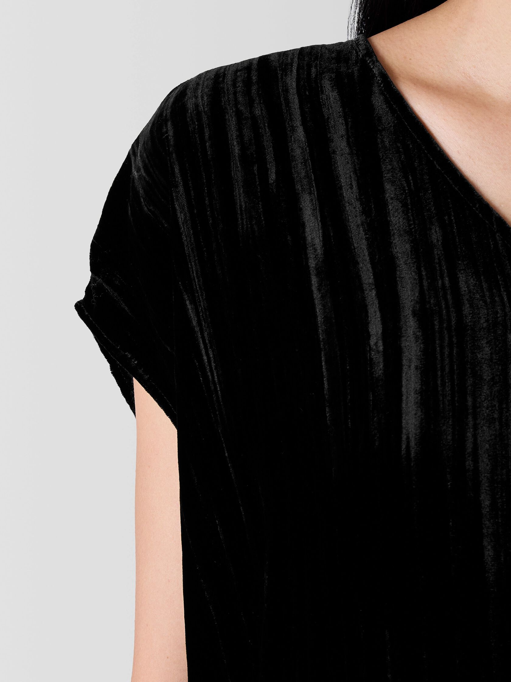 Crushed Velvet V-Neck Square Top