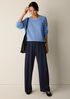 Stretch Jersey Knit Pleated Straight Pant