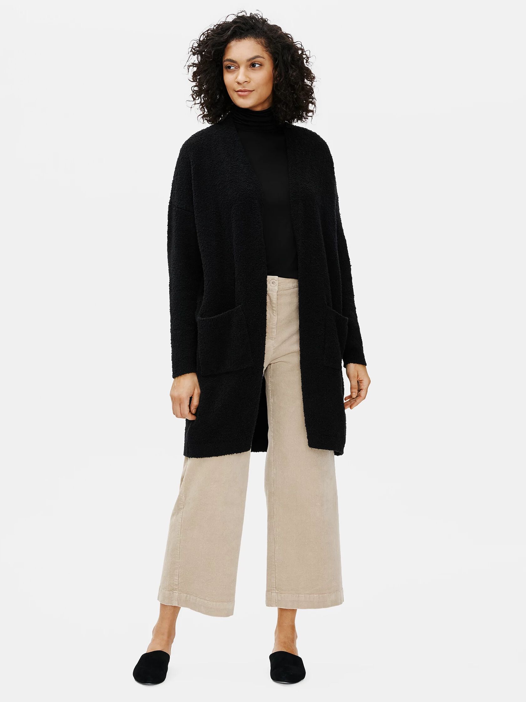 Organic Cotton Boucle Long Cardigan