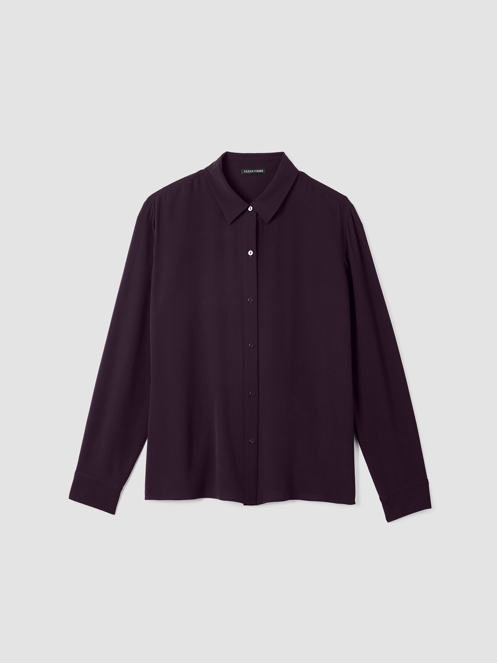 Silk Georgette Crepe Classic Collar Shirt