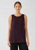 Silk Georgette Crepe Ballet Neck Tank