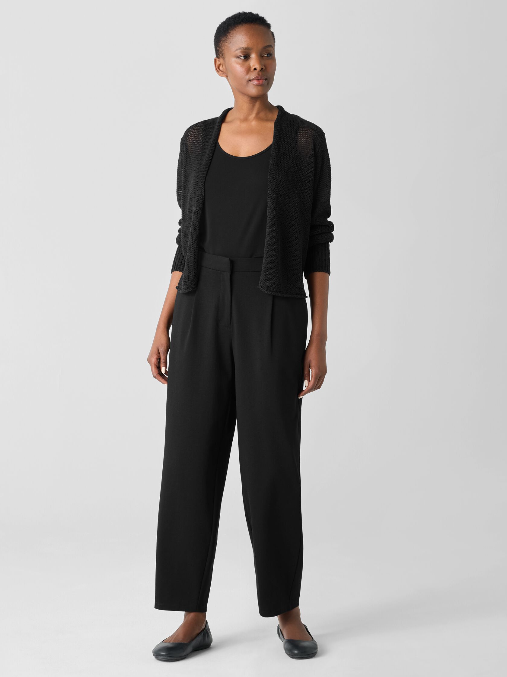 Cotton Blend Ponte Lantern Trouser Pant