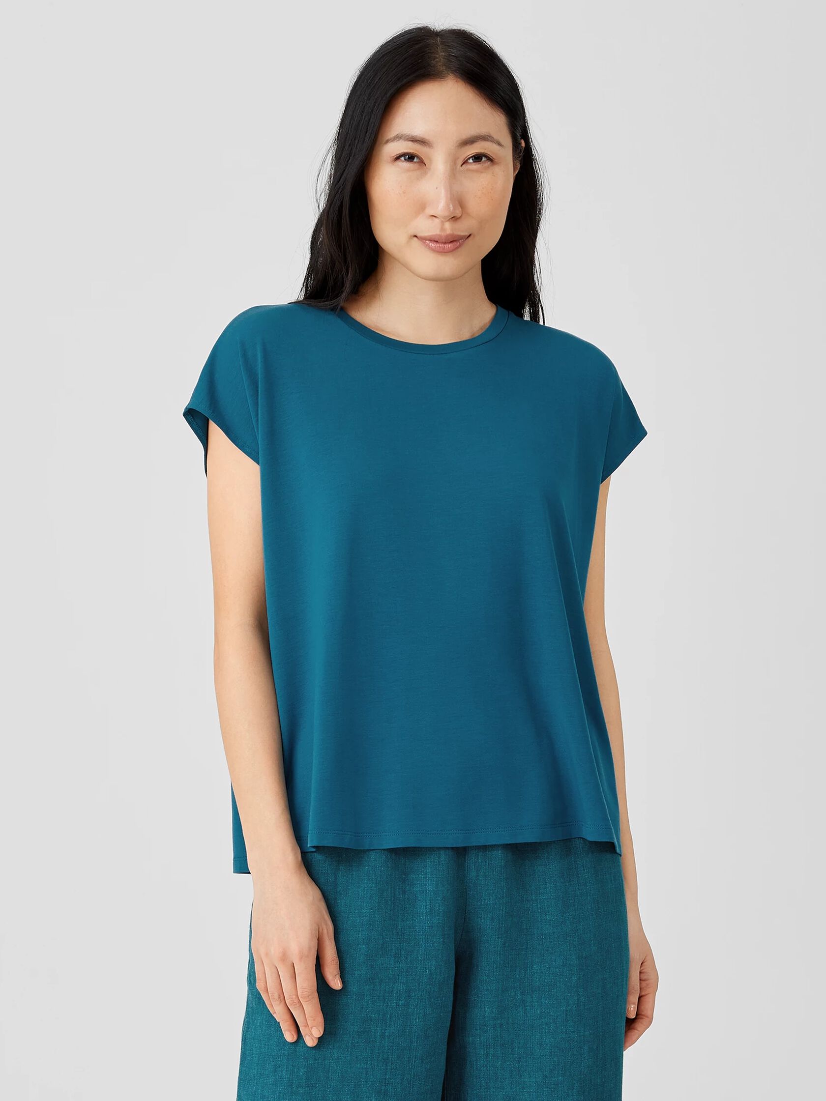 Fine Jersey Shirred-Back Top