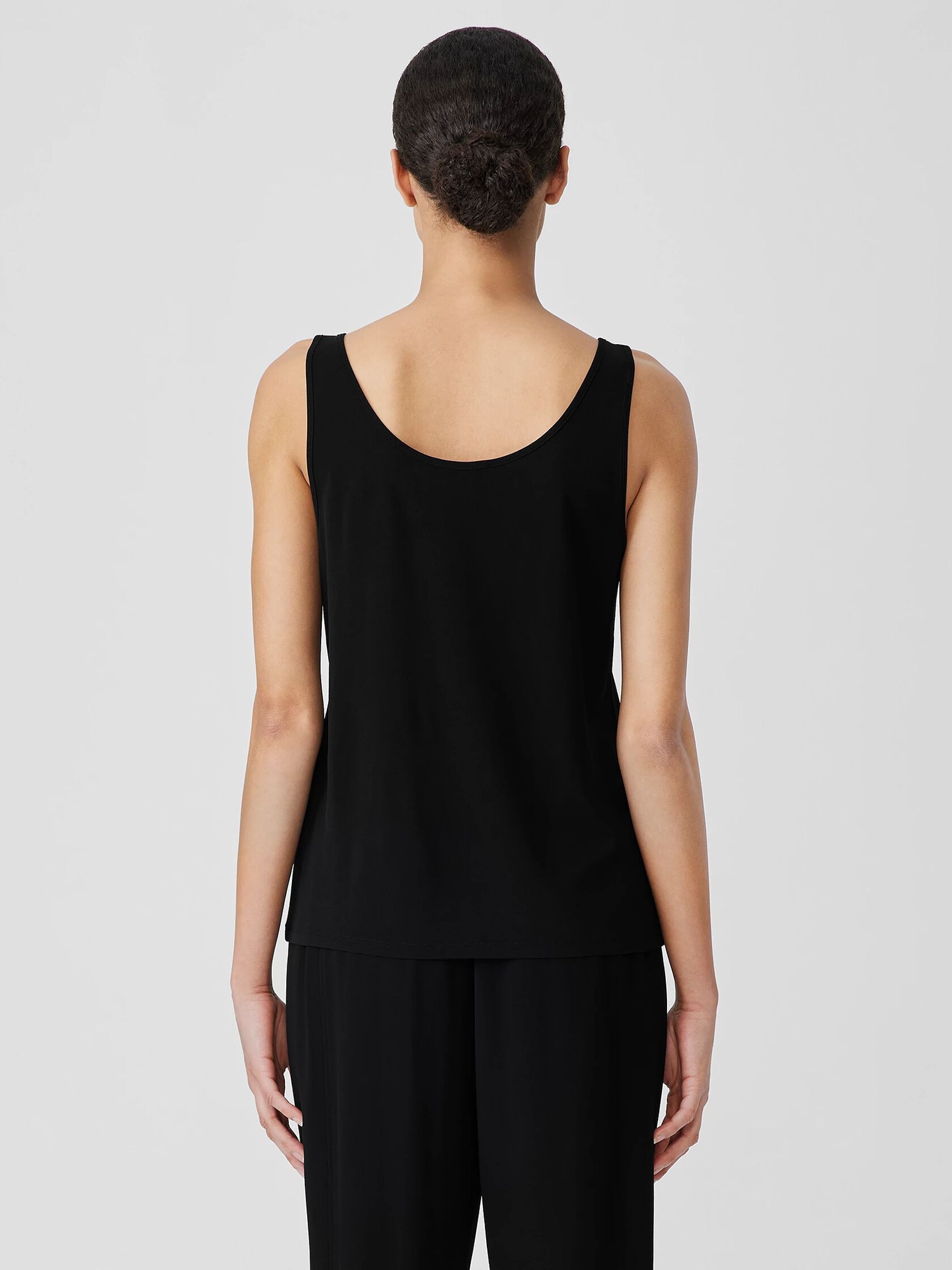 Stretch Silk Jersey Scoop Neck Tank