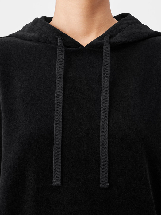 Cotton Velour Hooded Top