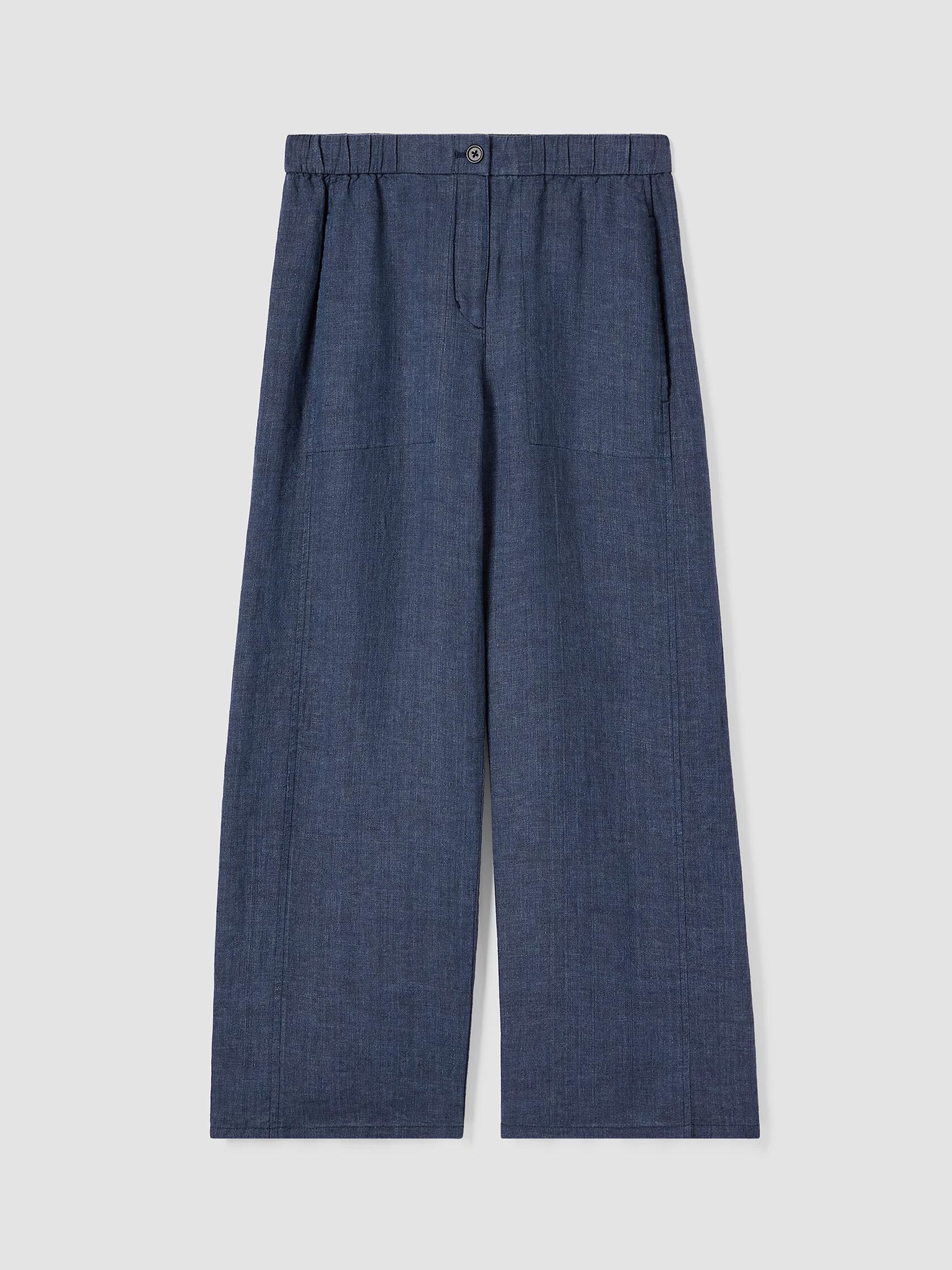 Washed Organic Linen Délavé Wide Trouser Pant