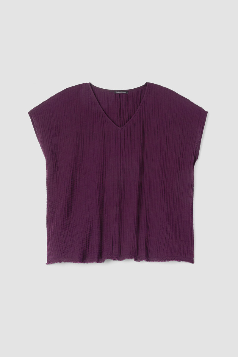 Organic Cotton Lofty Gauze V-Neck Square Top Organic Cotton Lofty Gauze V-Neck Square Top