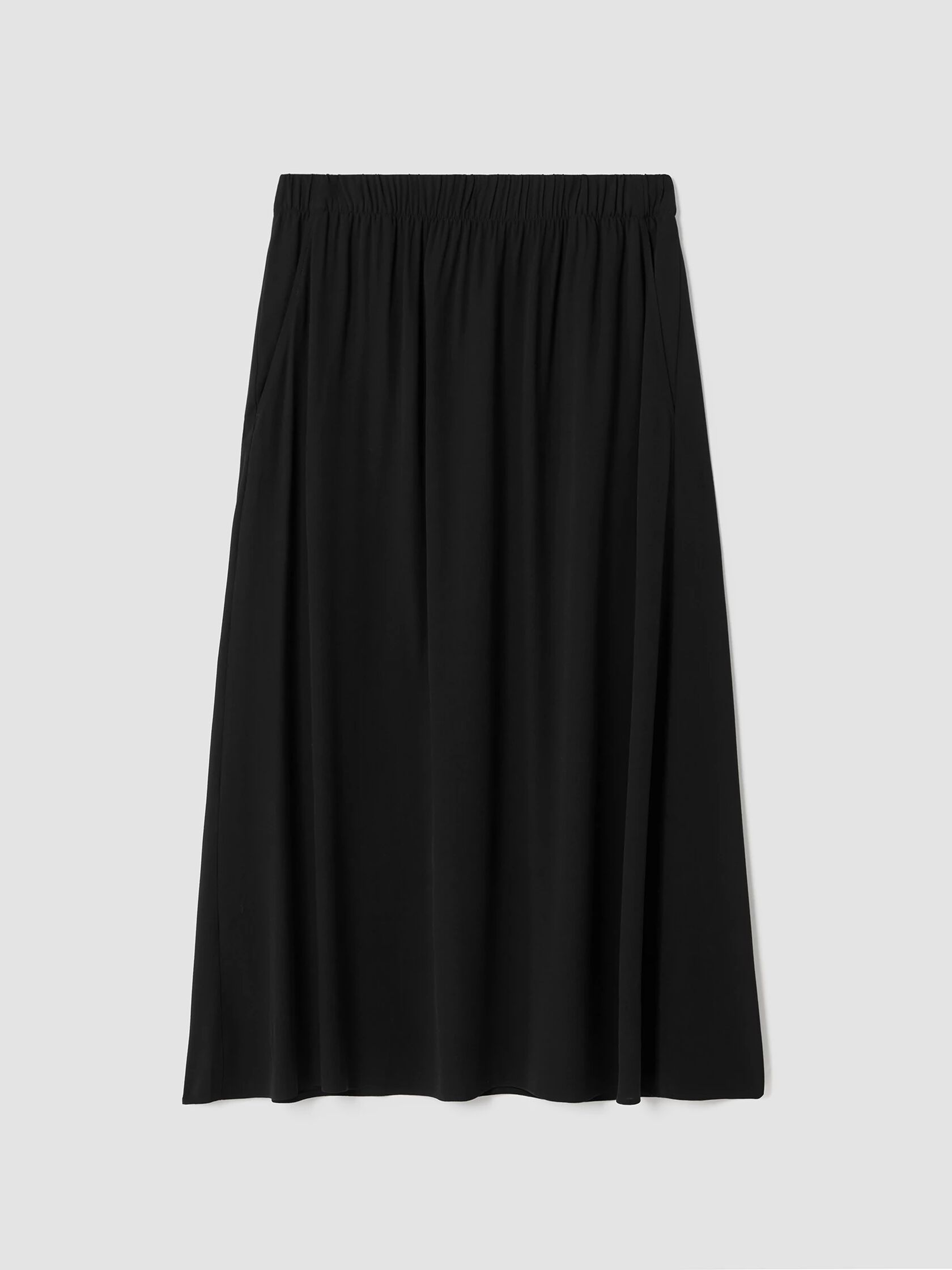 Silk Georgette Crepe Pocket Skirt